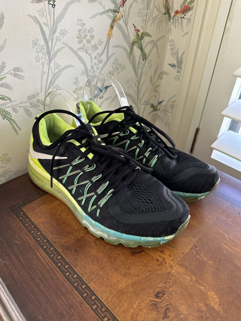 Size 7 - Nike Air Max 2014 Black Green Blue Rare Women’s 8.5 Men’s 7 Euro 40